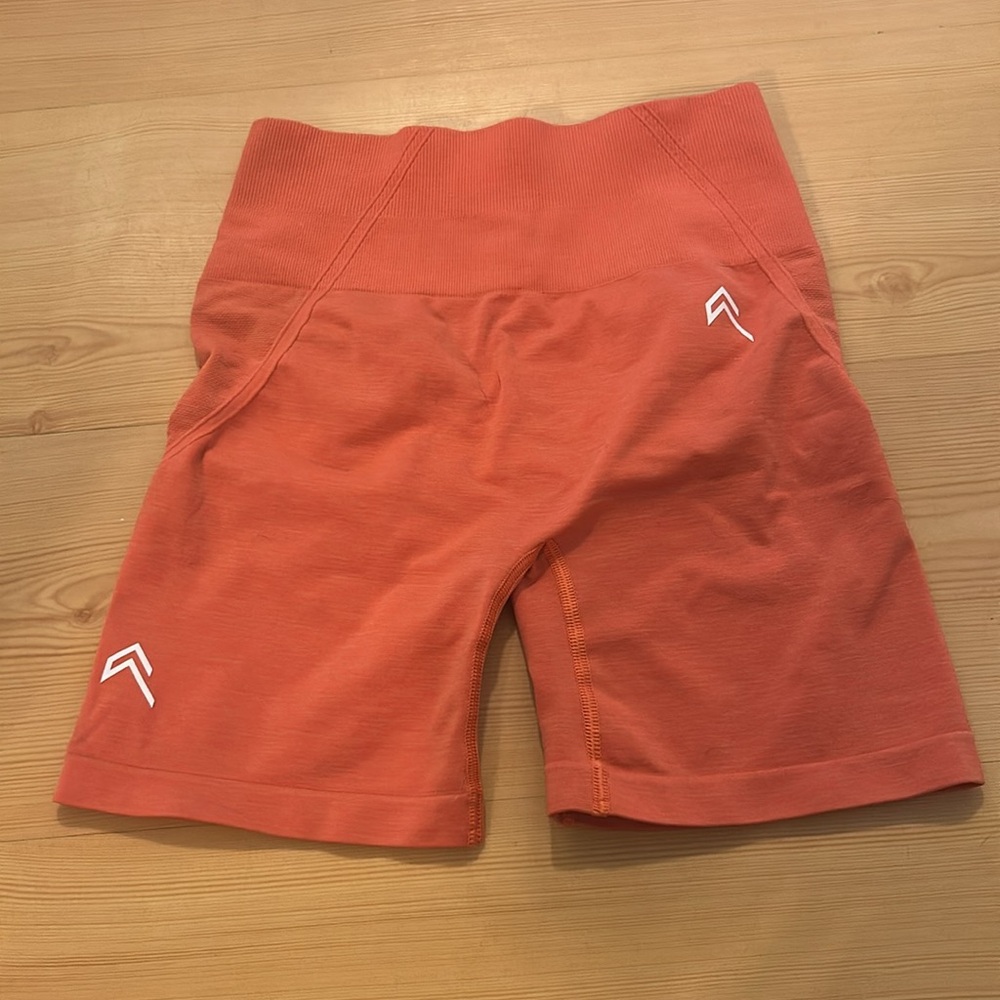 Women's High-Rise Orange Active Bike Shorts